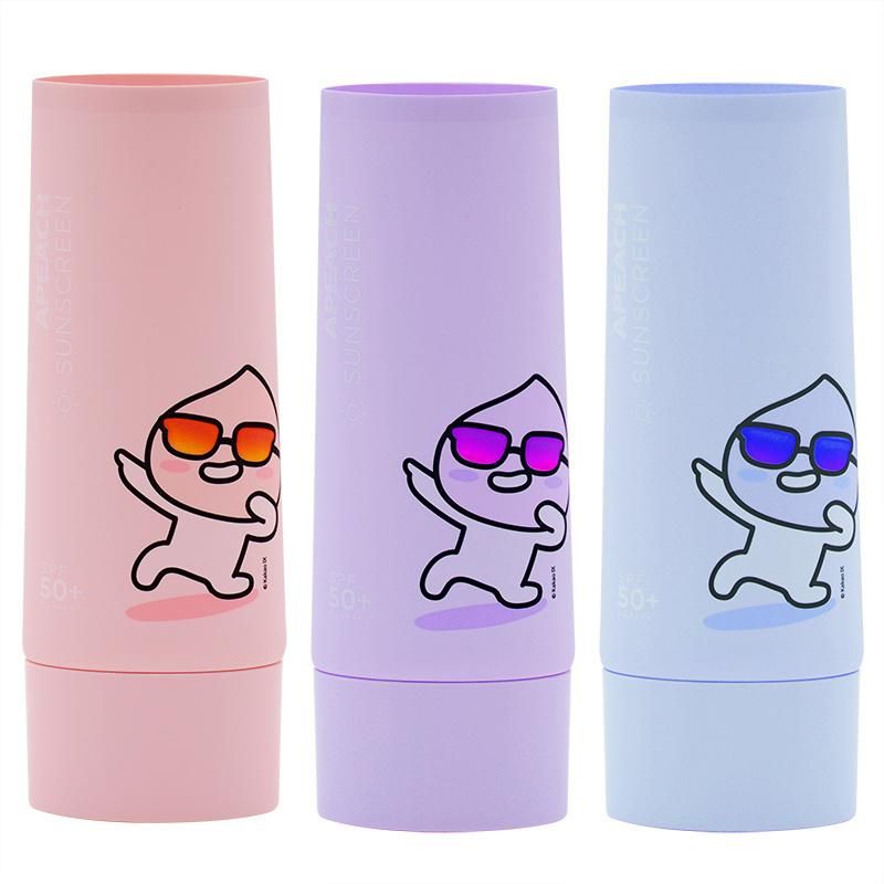 Soft Touch Flat Sun Cream Cosmetic Plastic Oval Tube Packaging