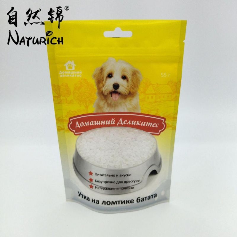 Quad Seal Plastic Zipper Bag for Pet Feed /Food Packaging