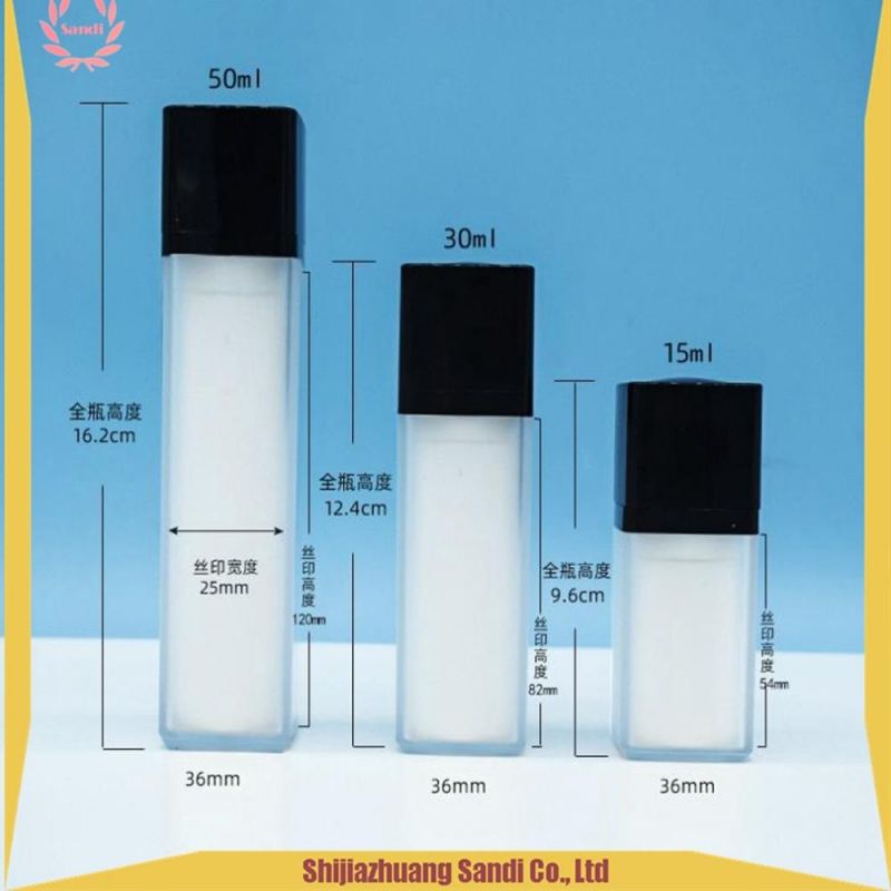 Cosmetic Packaging Customized Color 15ml 30ml 50ml Free Sample Airless Pump Bottle with Twist Lock