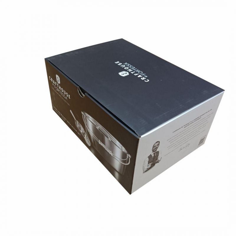 Customized Big Kraft Recycled Corrugated Mailing Box Large Packaging Box Flat Fold Black Shipping Boxes with Logo