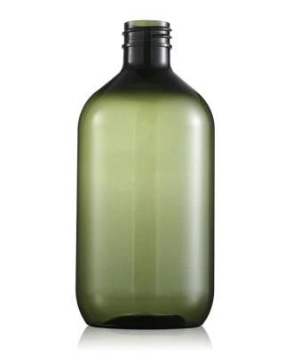 Big Volume Amber Cylinder Pet Body Lotion Pump Bottle 300ml 500ml Plastic Shampoo Bottle