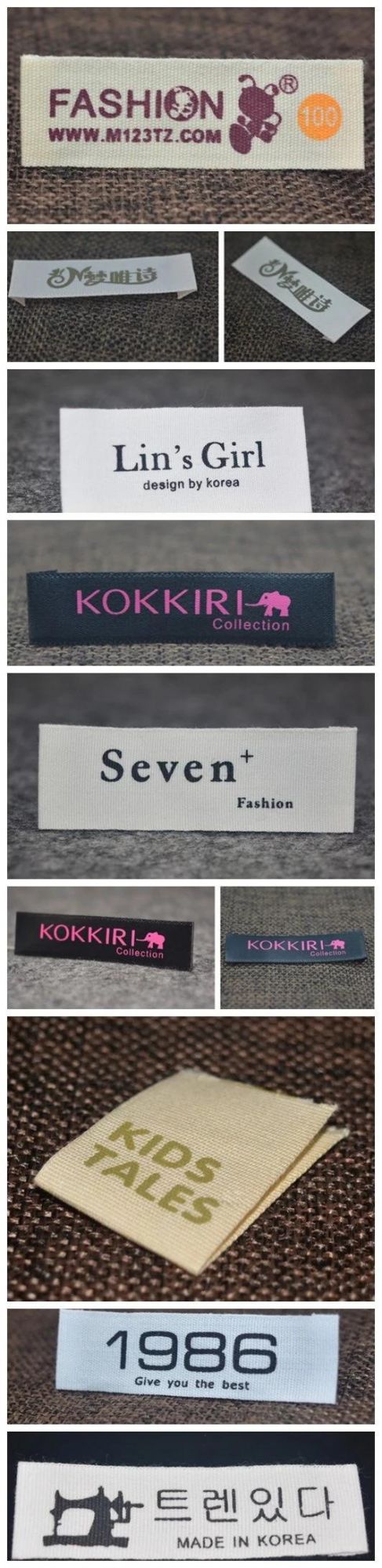 Coustom Natural Fabric Double Sided Clothing Labels for Garment