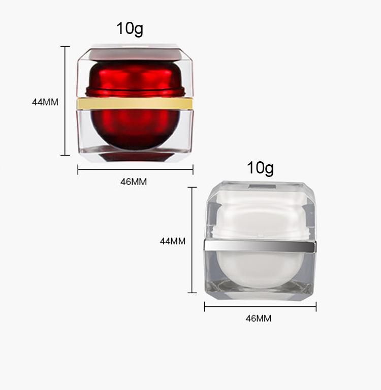 5g 10g Empty Luxury Square Plastic Jar for Skincare