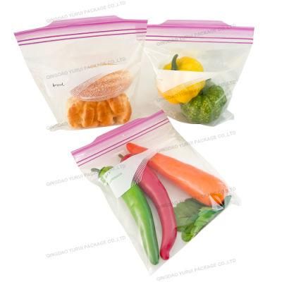 Factory Customized Quart Transparent Reclosable Click Double Ziplock Bag with Easy Open Tab on Lip