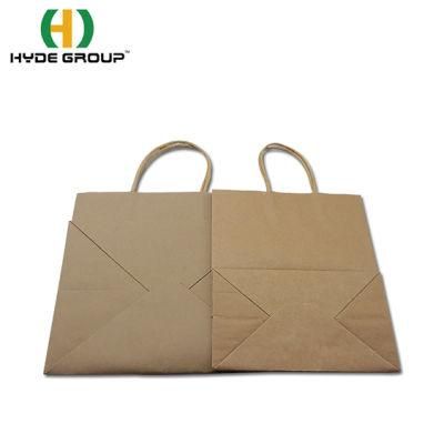 Food Take Away Brown Kraft Paper Bag with Handle