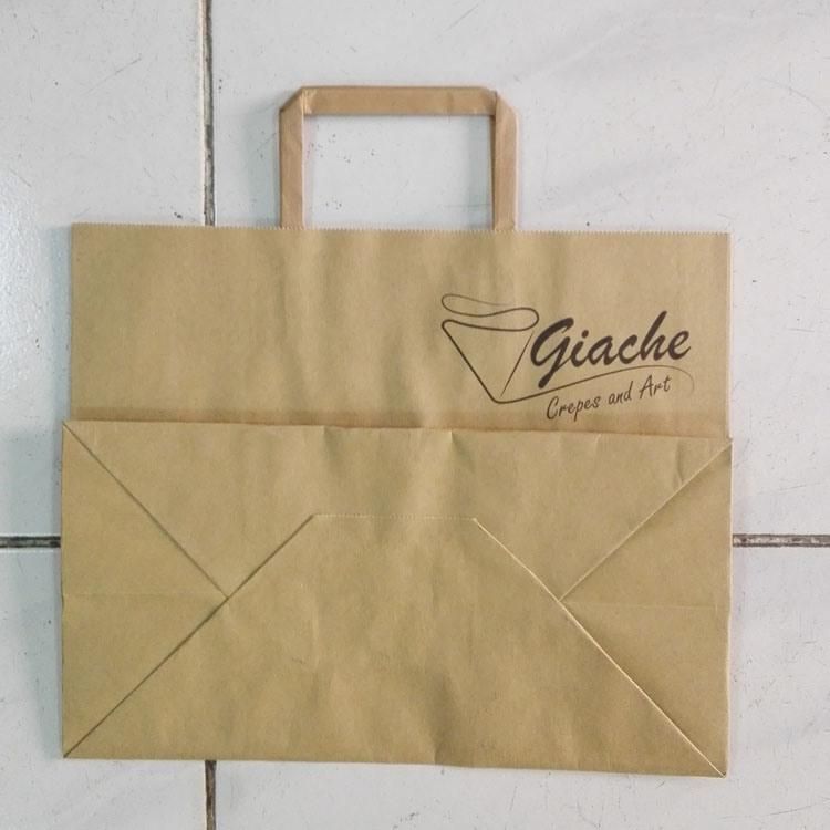 Flat Handle Custom Kraft Paper Bag Printing