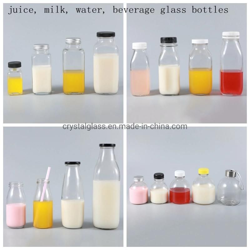 Flat Logo Printing Frosted Juice Beverage Glass Bottle with Aluminum Lid 200ml 250ml 350ml