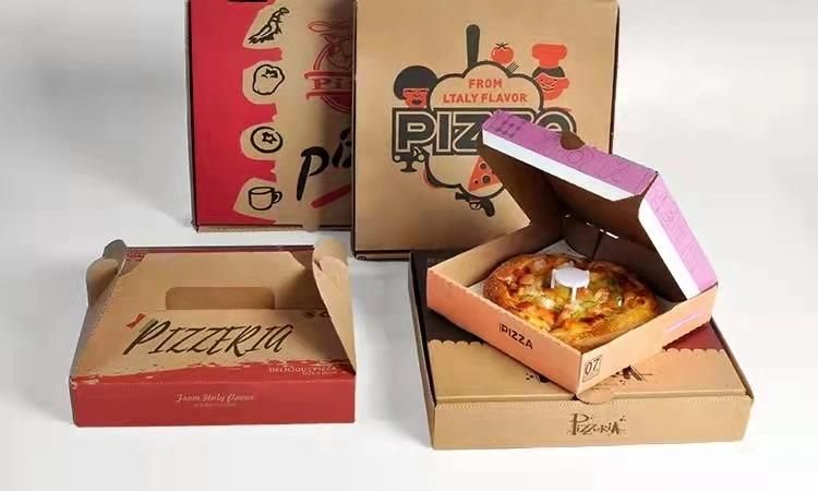 Wholesale Pizza Box, B-Flute, Oven Fresh Pizza Print, White/Kraft