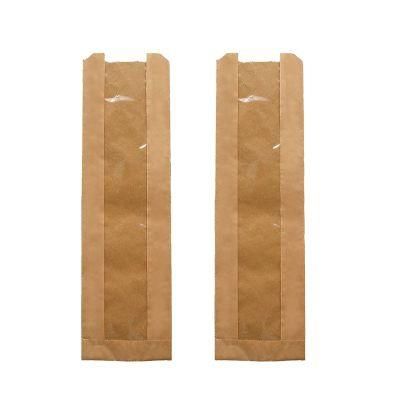 Wholesale Kraft Donut Bakery Bread Paper Bag with Window