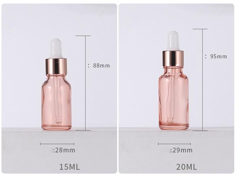 Wholesale 5ml-100ml Rose Gold Dropper Bottle Glass Essential Oil Bottle with Dropper