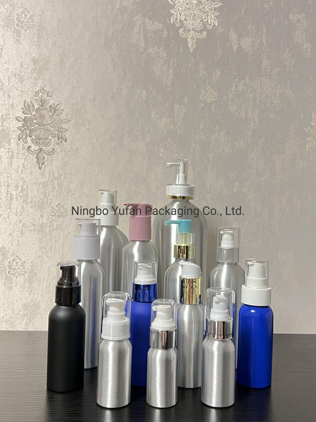 Cosmetic Aluminum Bottle with Bamboo Pump Sprayer