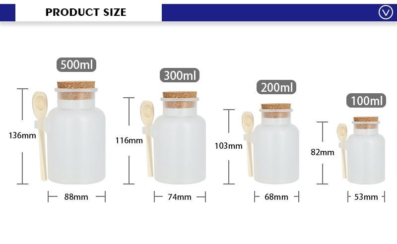 Cosmetic Packaging Plastic 100g 200g 300g 500g ABS Round Bath Salt Bottle Body Cream Scrub Jar