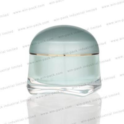 Blue Color Unique Shape Facial Cream Acrylic Jar 15g 20g 30g 50g