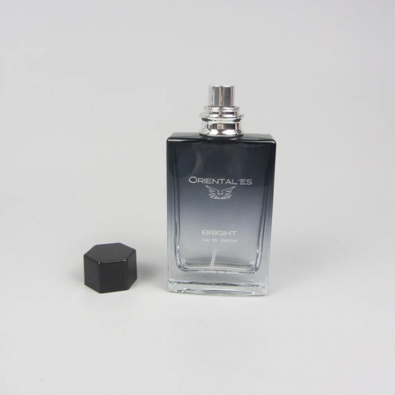 Empty Perfume Bottle Black Cap Square Bottle Perfume