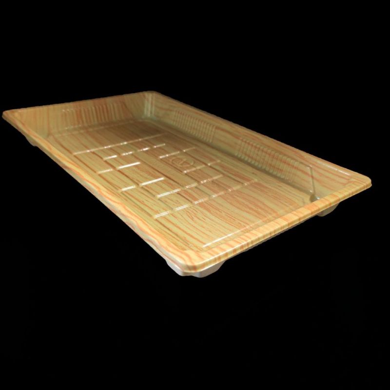 Yellow Sushi Packing Box Plastic Food Tray, Good Quality Sushi box With Transparent Lid