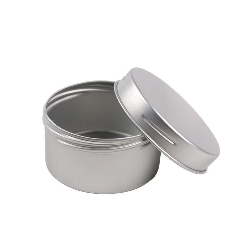 Plain Silver Aluminum Cosmetic Cream Jar with Screw Lid