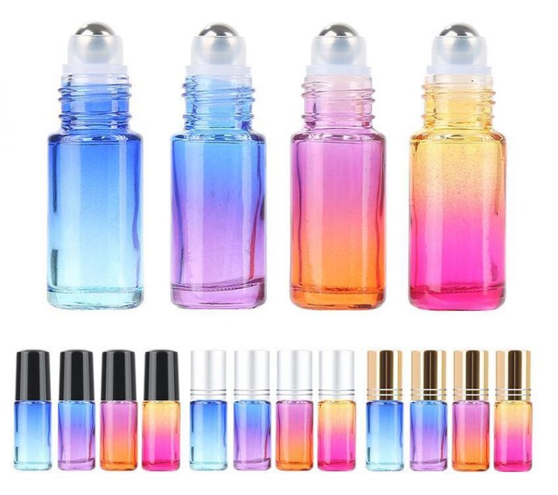 5ml 12 Color Thick Glass Roller Bottle Roller Ball Durable for Travel