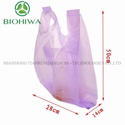 Hotsale Corn Starch Eco Friendly PLA Recycle Reusable Biodegradable Packaging Plastic T-Shirt Bag with En13432 Certified