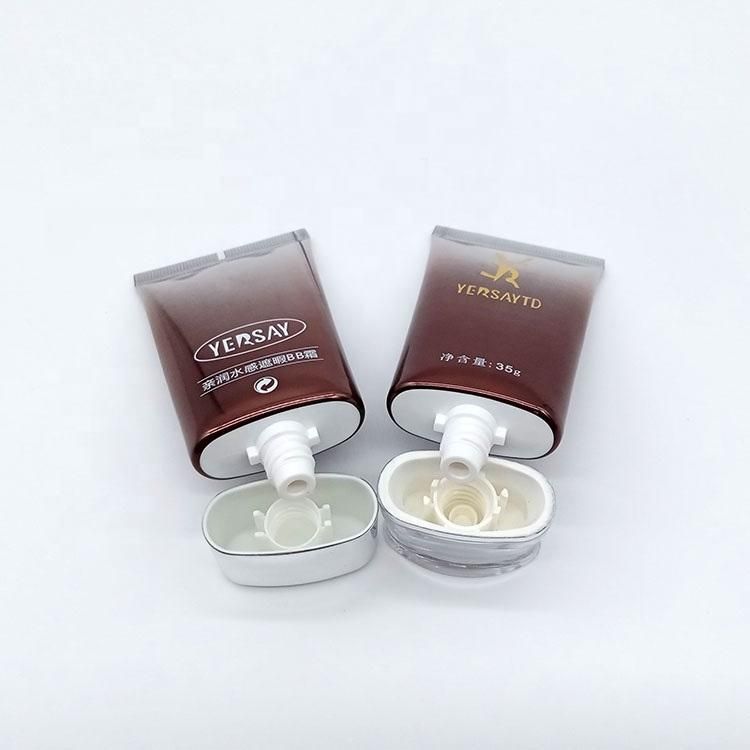 Luxury Oval Foundation Soft Cosmetic Packaging Tube Plastic Aluminum Tubes