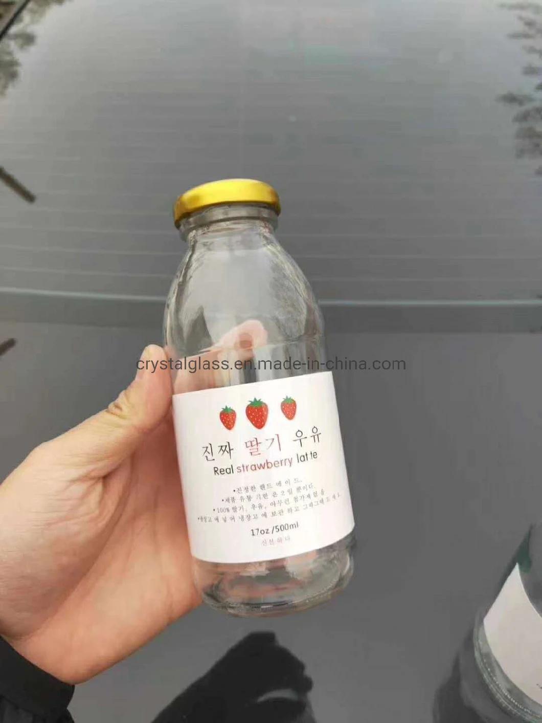 300ml 500ml Custom Round Glass Beverage Spirits Bottle Manufacturer with Golden Lid