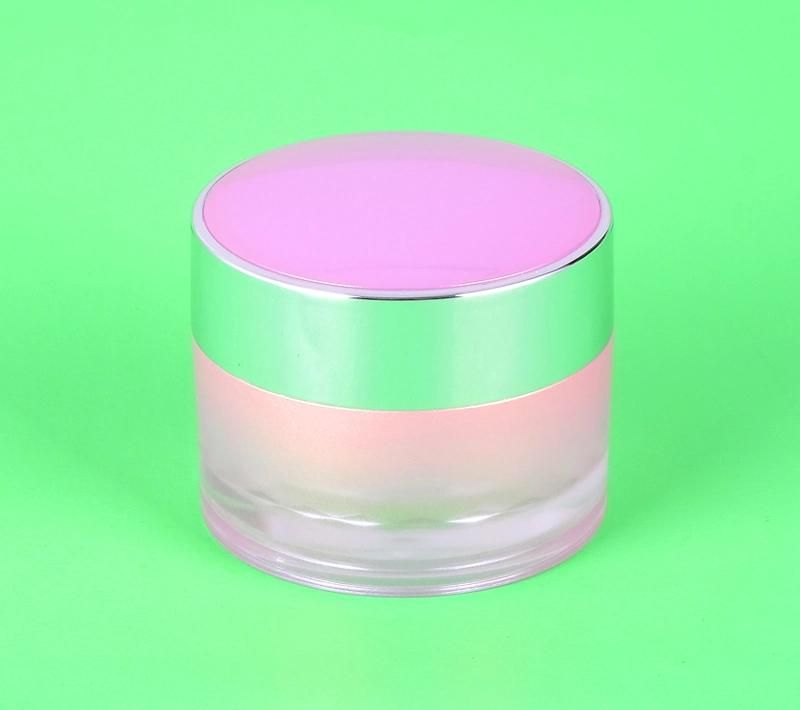 2021 Popular Unique Pink 50g Cosmetic Jar Cream Jar Plastic Jar Acrylic Jar for Cosmetic Packaging