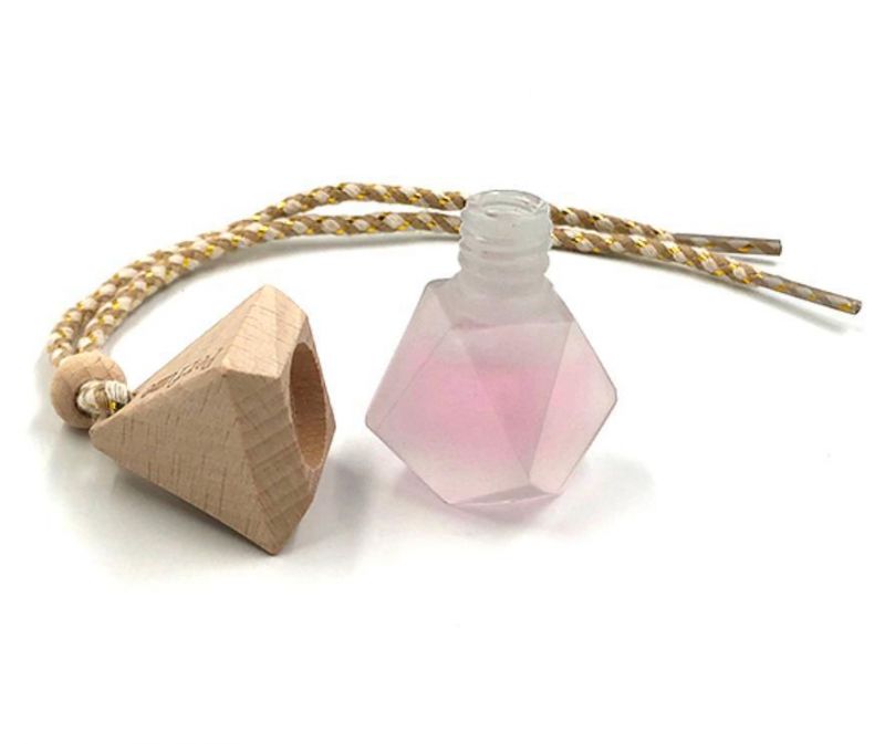 Frosted 8ml Hanging Car Air Freshener Car Perfume Bottle with Wooden Cap