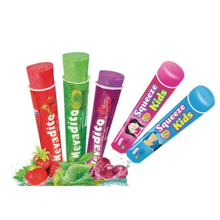 Custom Paper Ice Cream Calippo Tube with Plastic Lid for Ice Pops