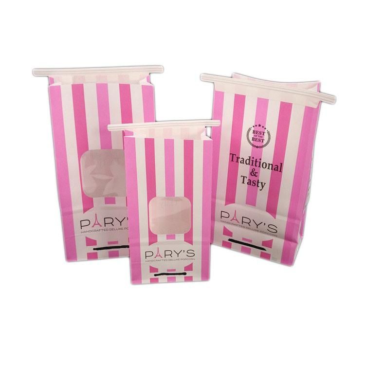 Food Packaging Tin Tie Window Kraft Paper Bags