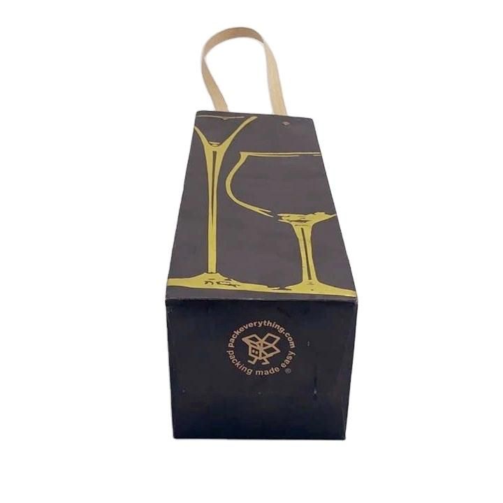 Red Wine Kraft Paper Bag with Hot Stamping on The Surface