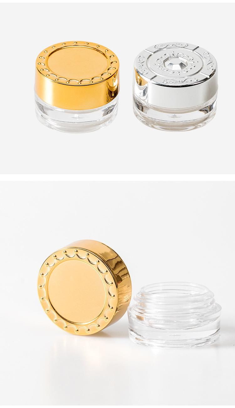 10g Transparent Cream Jar with Gold Lid for Sample Trail