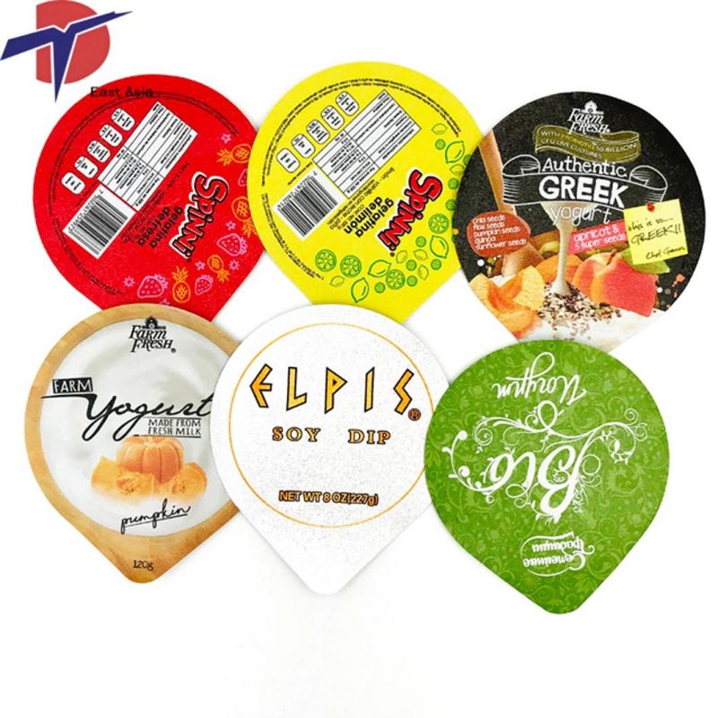 Coated Die Cut Aluminum Foil Heat Seal Lid with Logo