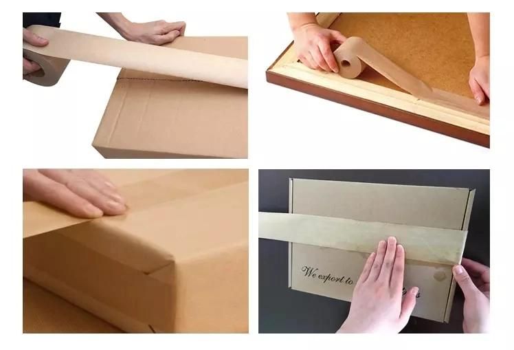 Biodegradable and Environmental Custom Printing with Logo Self Adhesive/Water Activated Reinforced Kraft Paper Gummed Tape