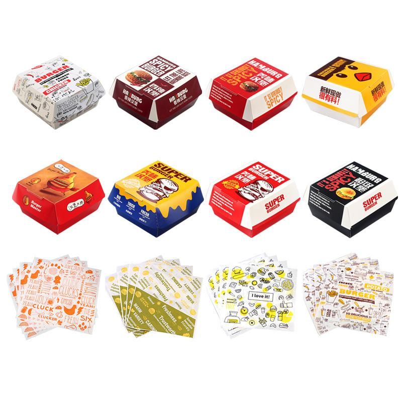 Wholesale Disposable Food Grade French Fries Chicken Nugget Burger Paper Packaging Box Paper Food Box