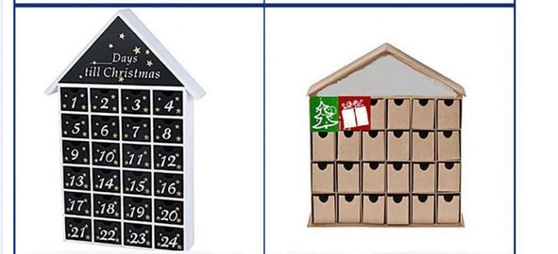 Custom Christmas Countdown Advent Calendar Box Decorative Drawer Boxes