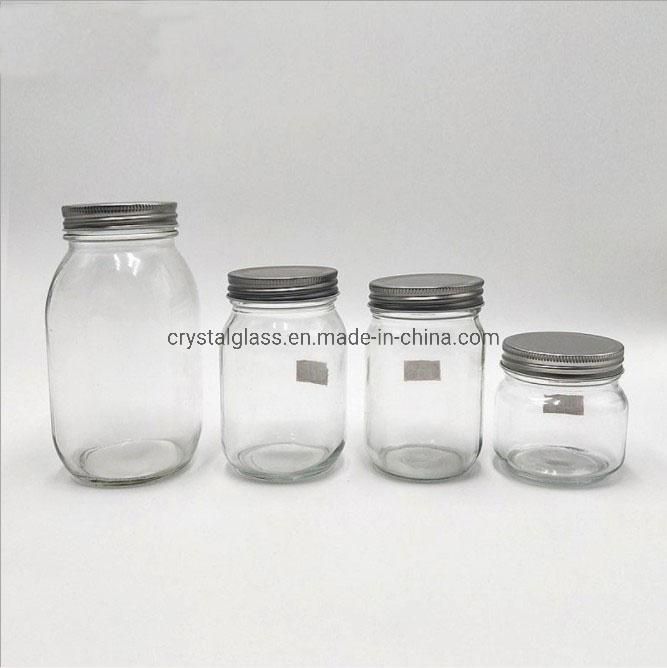 Width Mouth 8oz Mason Jar Glass Round Jam Food Storage Jar with Lids