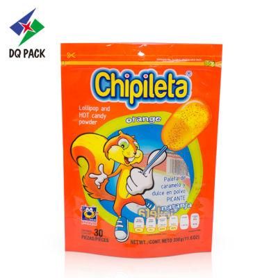 Dq Pack Custom Printed Mylar Bag Custom Logo Mylar Bag Reusable Mylar Pouch Food Packaging Bag Stand up Pouch for Paletas Lollipop Packaging