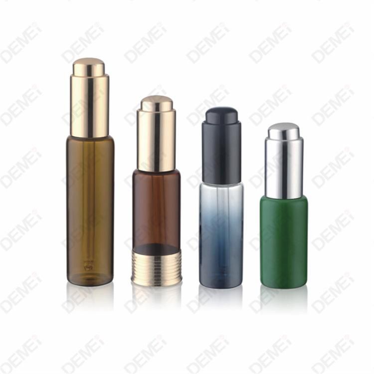 5ml-20ml Wholesale Cosmetic Packaging D19.5mm Stright Round Clear and Amber Serum Essential Oil Tube Glass Bottle with 13mm 18mm White Press Button Dropper Cap