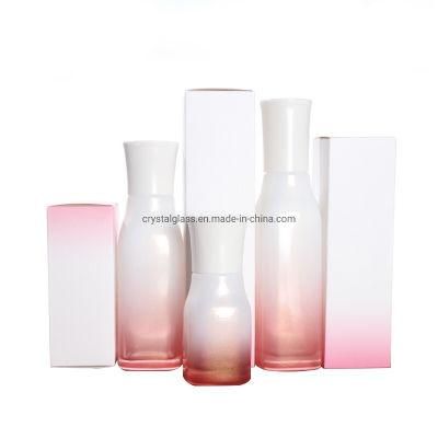 Glass Cosmetic Jar Set in Pink Color for Women