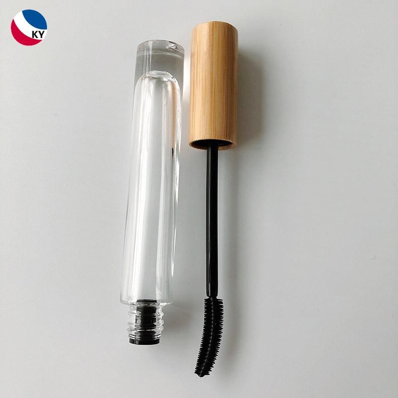 Silicone Eyelash Empty Bamboo Mascara Tubes Serum Glass Mascara Tubes with Bamboo Cover