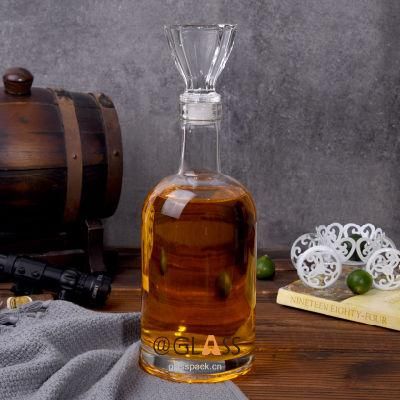 Super Flint Glass Rum Bottle with Cork