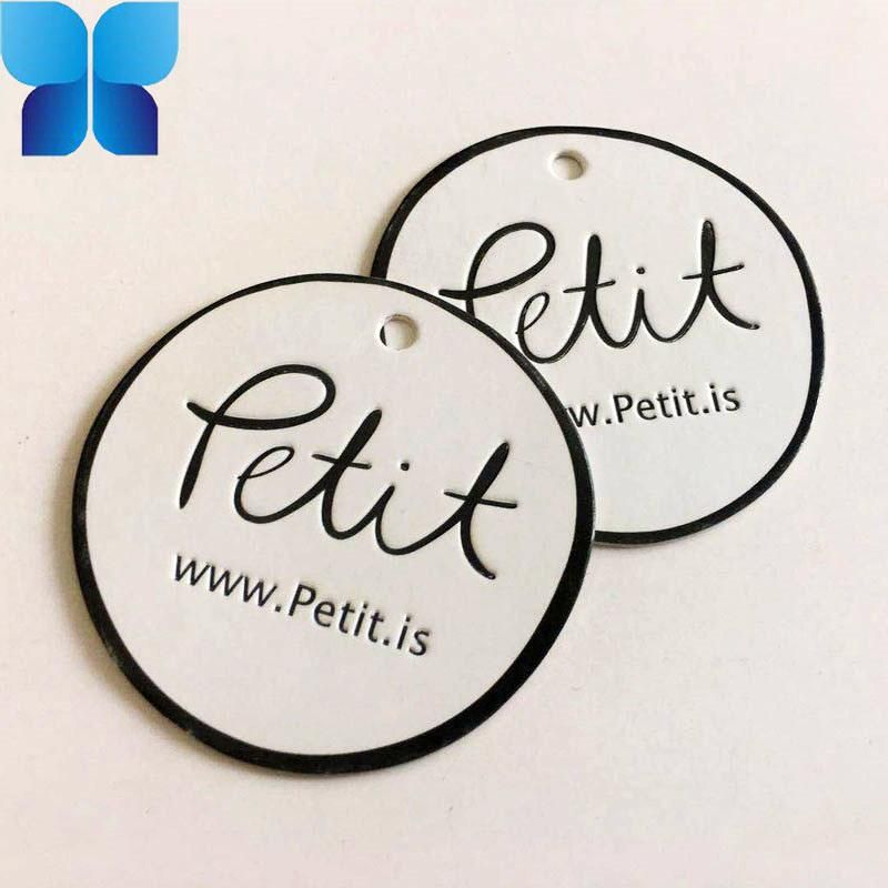 Customized White Vinyl Hangtag with Seal Tag for Garment
