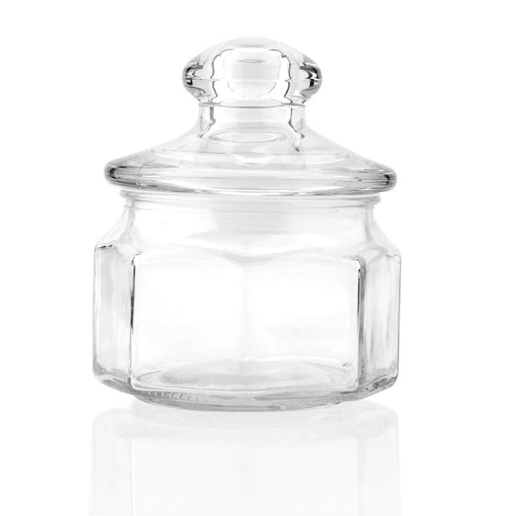 2300 Ml Matel Cover Glass Storage Jar for Grain and Portable