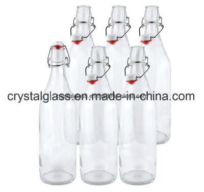 Swing Top Buckle Sealed Glass Water Bottles 250ml 500ml Clip Cap