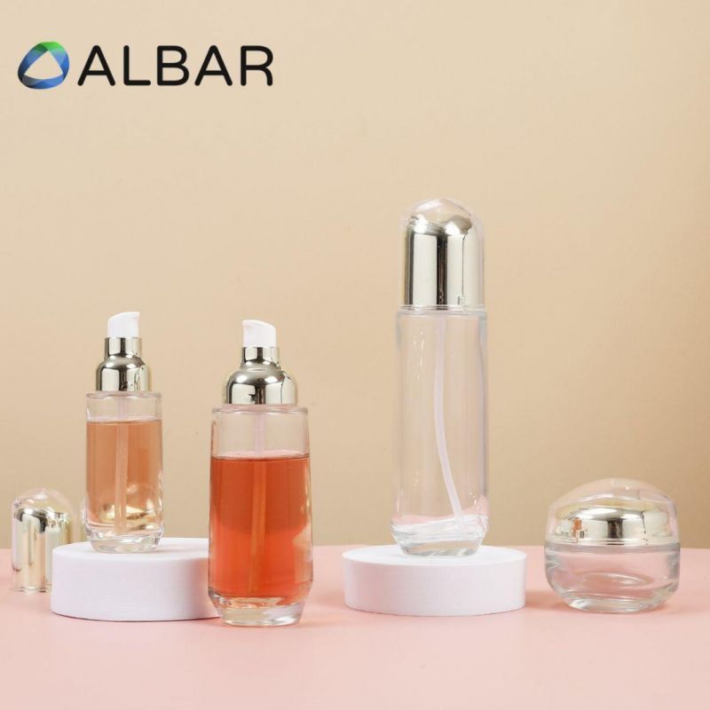 Set Cosmetics and Skin Care Glass Bottles for Serum Lotion Essence Oil Tonic