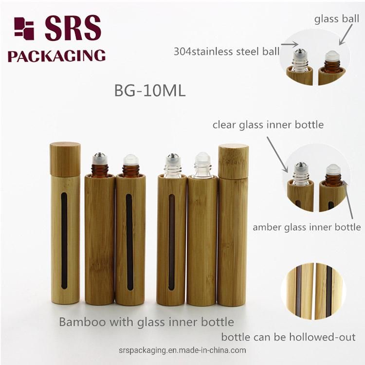 SRS Packaging China Manufacturer High Quality Cosmetic Clear Amber Essential Oil Perfume Bottle & Plastic Eye Serum Steel Roller/Roll On Glass Vial No Leakage