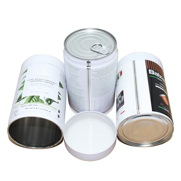 Metal Box Cylinder Tin Can for Coffee Packaging Tinplate Can