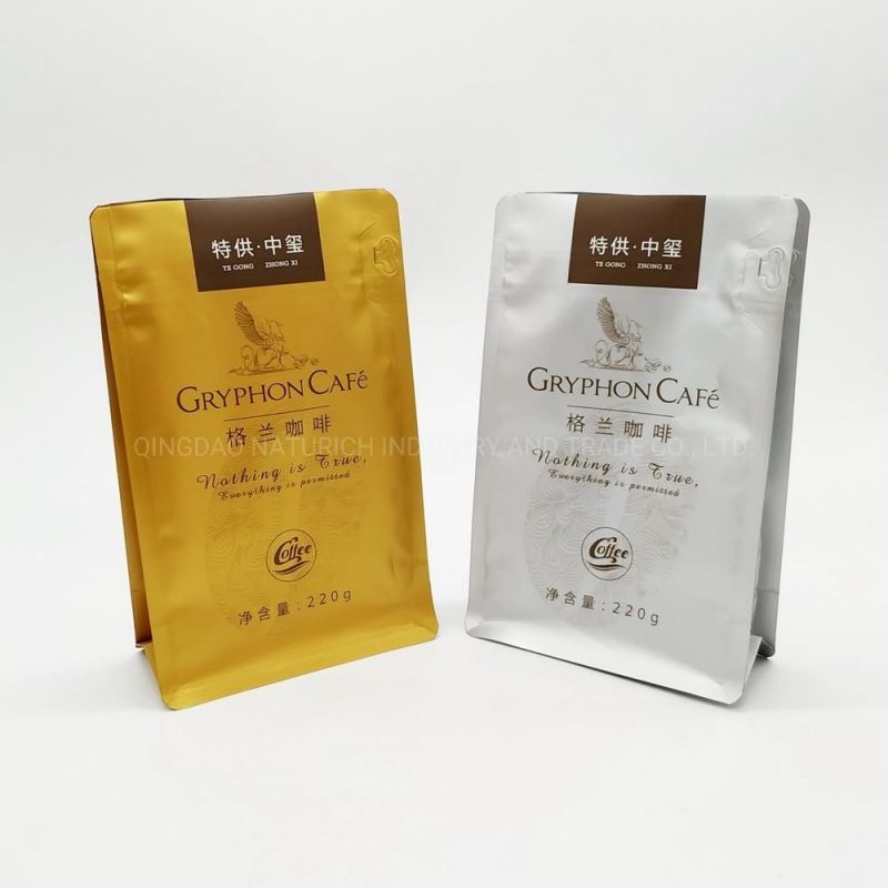 Flexible Packaging Flat Bottom Coffee Bag Plastic Bag Food Bag