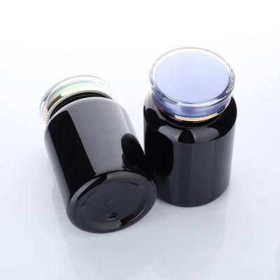 190ml Pet Black Round Medicine Bottle Empty Capsule Pills Container Bottle