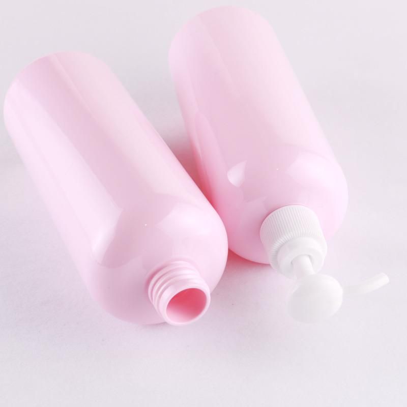 Custom Pink Shampoo Empty 300ml 500ml Large Lotion Bottle Plastic Pet Plastic Hair Product Bottles and Containers