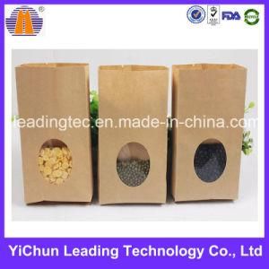 Kraft Paper Flat Bottom Windowed Food Packaging Customized Bag